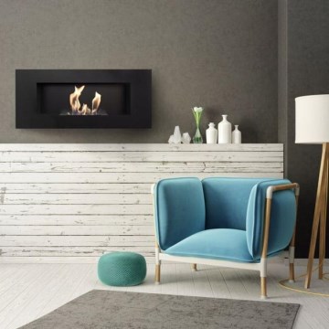 Kratki - Inbyggd BIO eldstad 40x90 cm 2kW svart