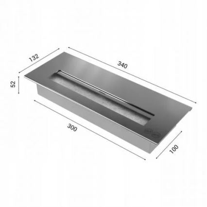 Kratki - BIO eldstad 8,5x49 cm 2,5kW svart