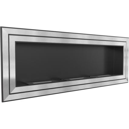 Kratki - Inbyggd BIO eldstad 65x180 cm 3x2,5kW skinande krom