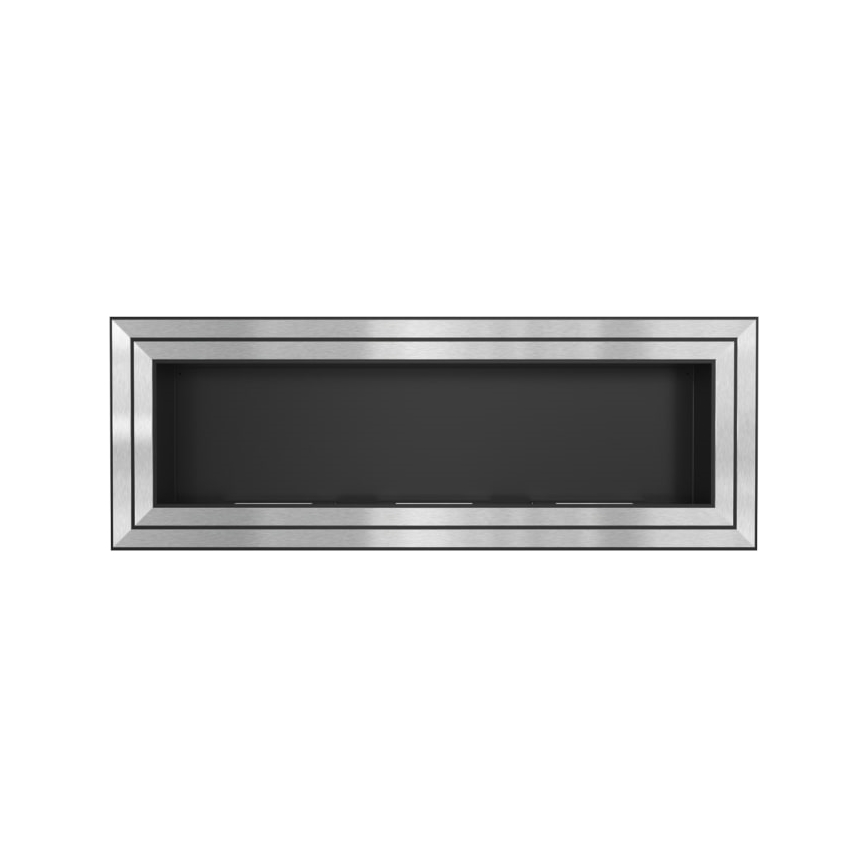 Kratki - Inbyggd BIO eldstad 65x180 cm 3x2,5kW skinande krom