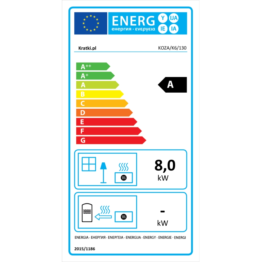 Kratki - Cast-iron fireplace 8kW 130mm