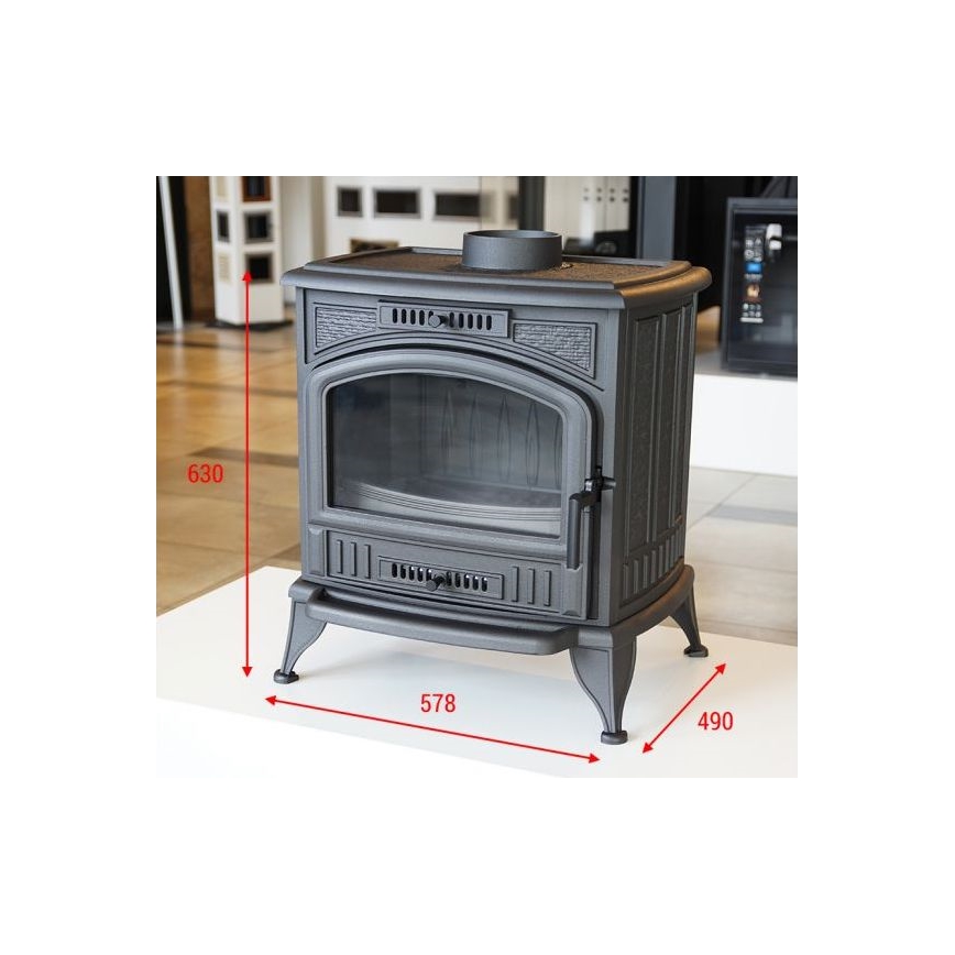 Kratki - Cast-iron fireplace 8kW 150mm