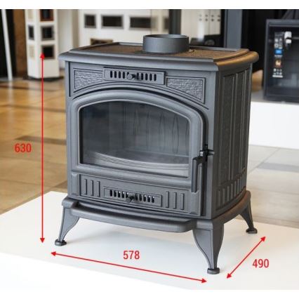 Kratki - Gjutjärnskamin för eldstad 8 kW 150 mm