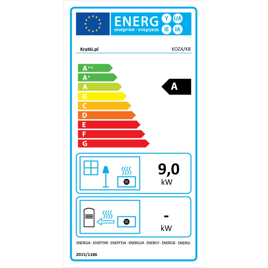 Kratki - Cast-iron fireplace 9kW 130 mm