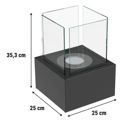 Kratki - BIO eldstad 35,3x25 cm 1kW svart