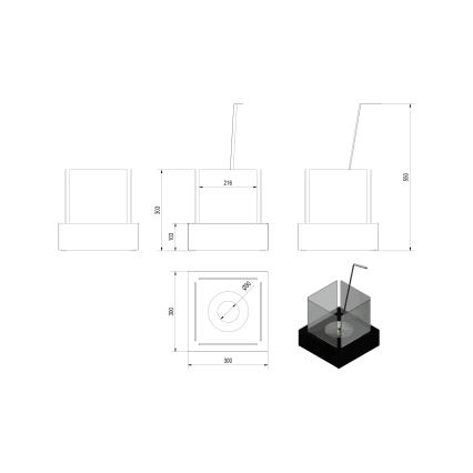 Kratki - BIO eldstad 30,3x30 cm 1kW vit
