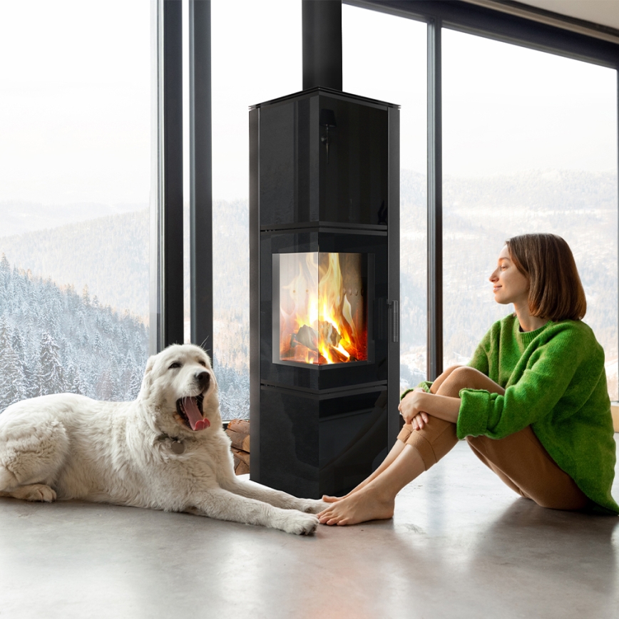 Kratki - Steel fireplace 8kW 150mm