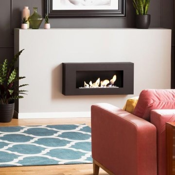 Kratki - Vägg BIO eldstad 40x90 cm 1,5kW svart