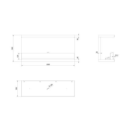 Kratki - Inbyggd BIO eldstad 50x100 cm 7kW svart
