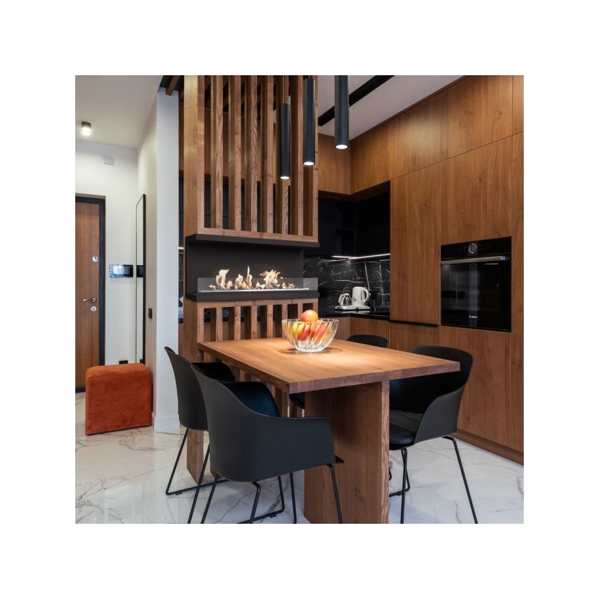 Kratki - Inbyggd biokamin 50x100 cm 3,5 kW svart