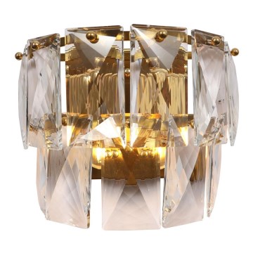 Kristall vägglampa  CHELSEA 2xE14/40W/230V gold