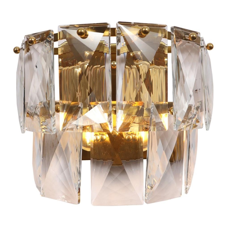 Kristall vägglampa  CHELSEA 2xE14/40W/230V gold