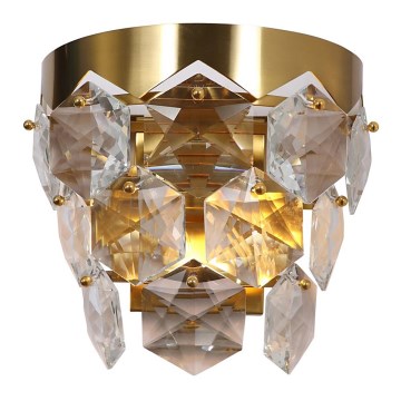Kristall vägglampa  GRACE 2xE14/40W/230V gold