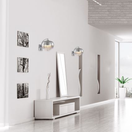 Kristall Vägglampa LUNA 1×E14/40W/230V