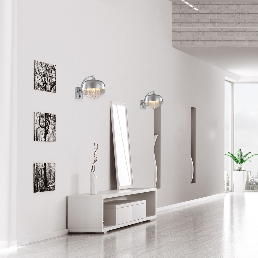 Kristall Vägglampa LUNA 1×E14/40W/230V