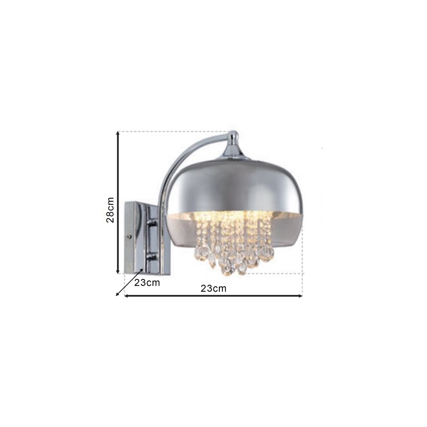 Kristall Vägglampa LUNA 1×E14/40W/230V