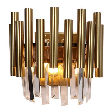 Kristall vägglampa  MADISON 2xE14/40W/230V gold