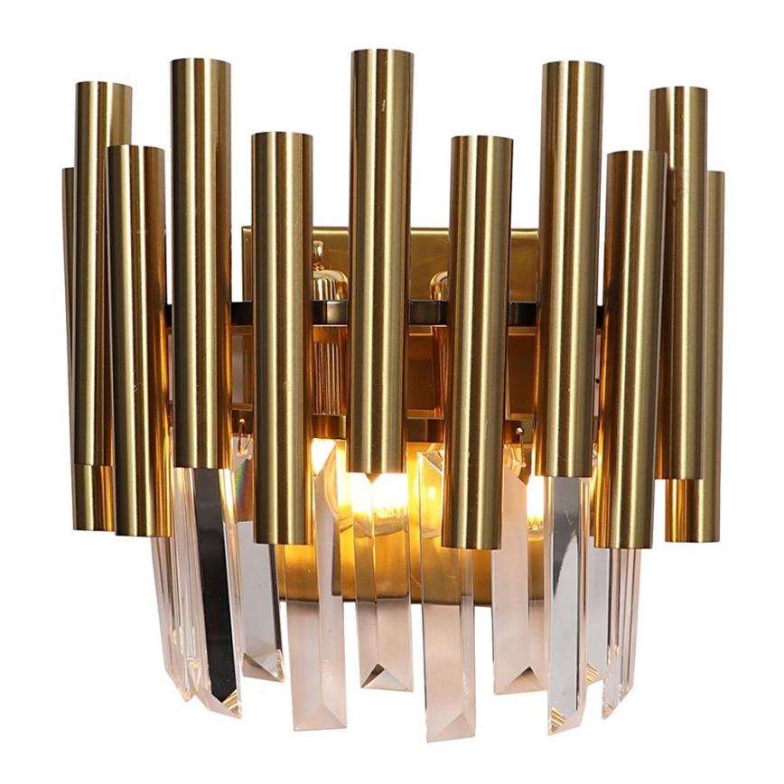 Kristall vägglampa  MADISON 2xE14/40W/230V gold