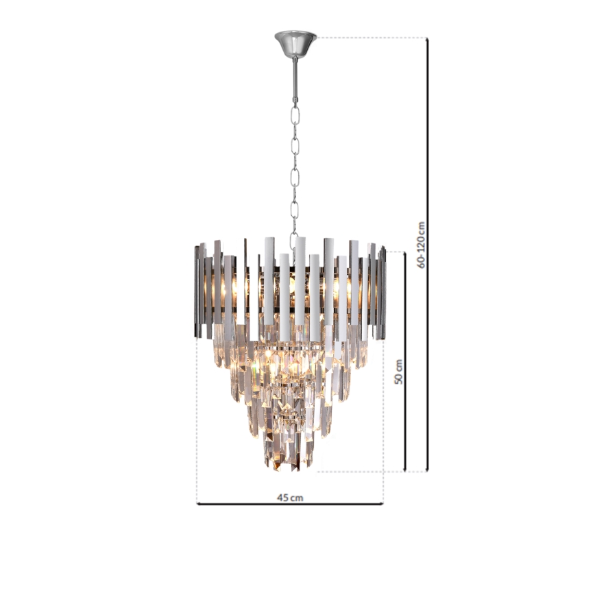 Kristallkrona med kedja ASPEN 9xE14/40W/230V