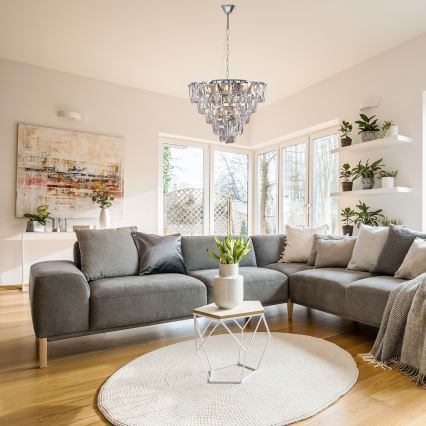 Kristallkrona med kedja CHELSEA 6xE14/40W/230V