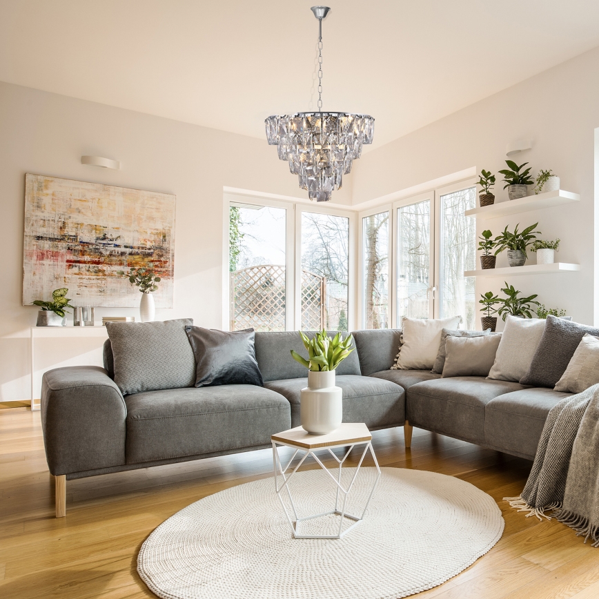 Kristallkrona med kedja CHELSEA 6xE14/40W/230V