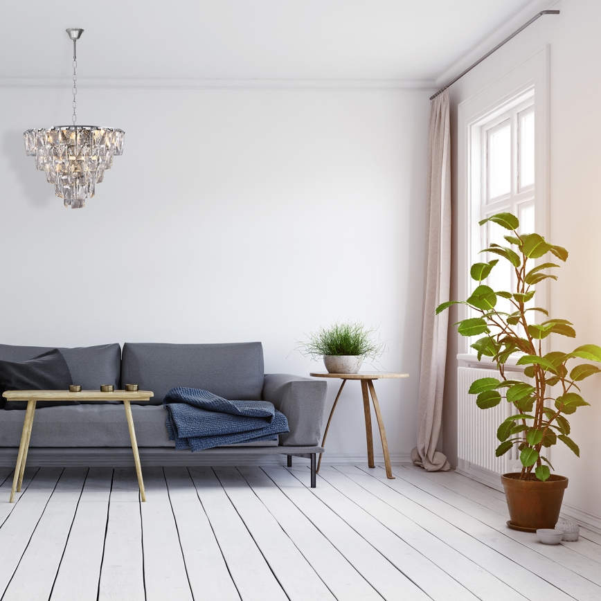 Kristallkrona med kedja CHELSEA 6xE14/40W/230V