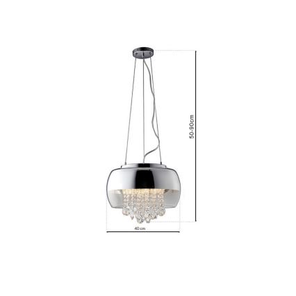 Kristallkrona med snöre LUNA 1×E14/40W/230V