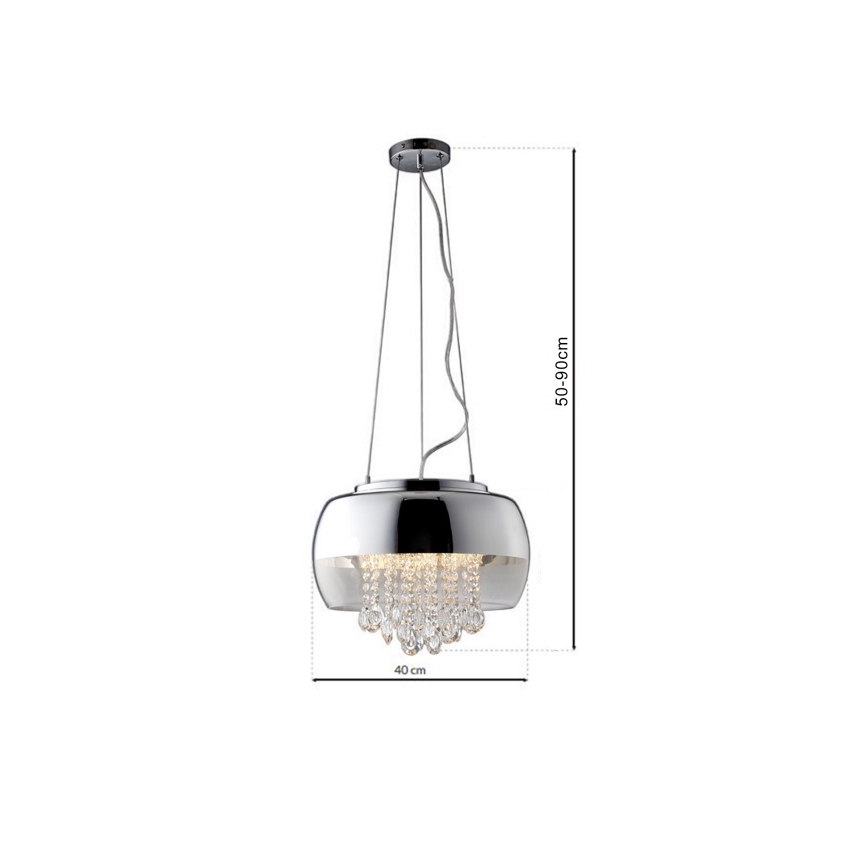 Kristallkrona med snöre LUNA 1×E14/40W/230V