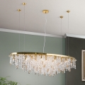 Kristallkrona med textilsladd CRYSTALRIVER 21xG9/40W/230V guld