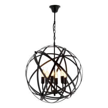 Krona på kedja IRONBALL 6xE27/40W/230V svart