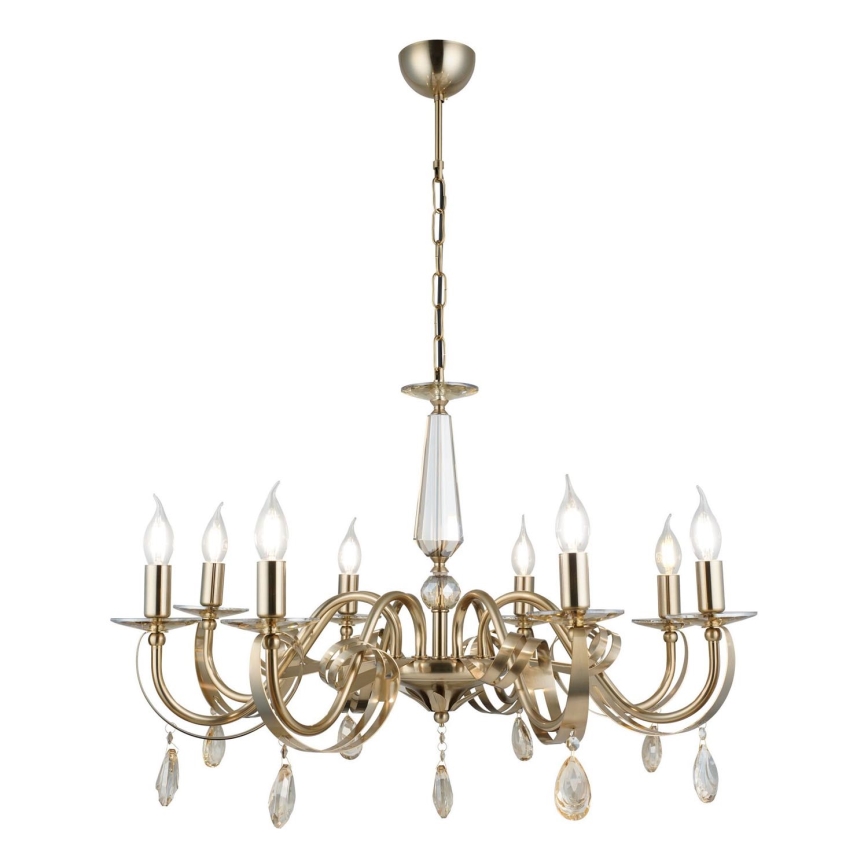 Kronlampa med kedja CASTRO 8xE14/40W/230V guld