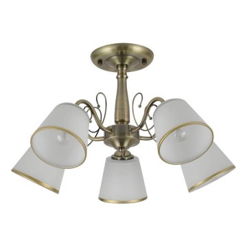 Kronlampa på stång LOSANNA 5xE14/40W/230V mässing