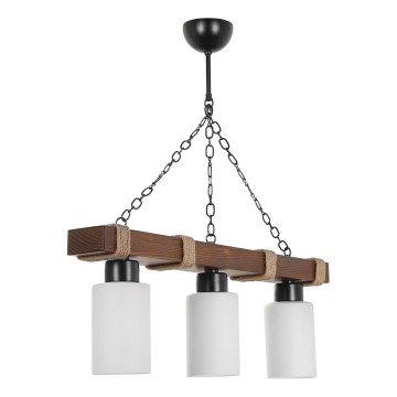 Kronljus JASMIN 3xE27/40W/230V brun/vit