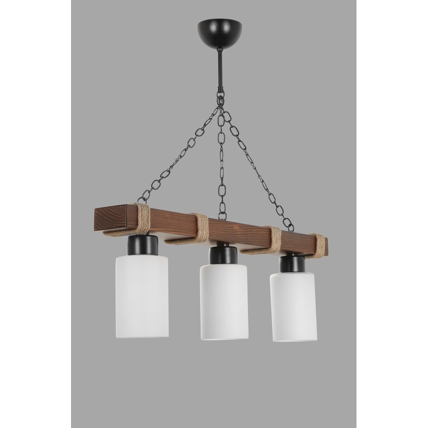 Kronljus JASMIN 3xE27/40W/230V brun/vit