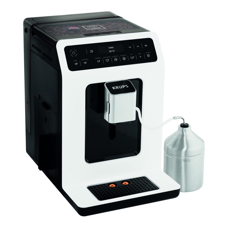 Krups - Automatisk kaffemaskin med mjölkbehållare EVIDENCE 1450W/230V vit