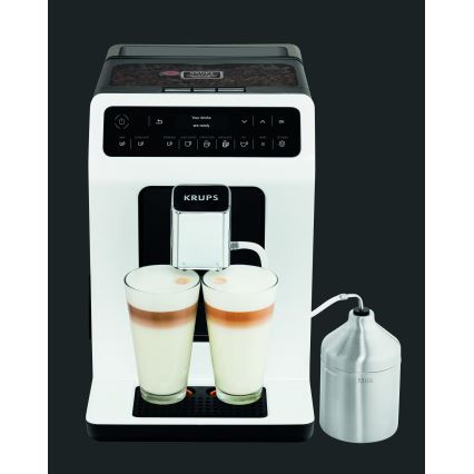 Krups - Automatisk kaffemaskin med mjölkbehållare EVIDENCE 1450W/230V vit