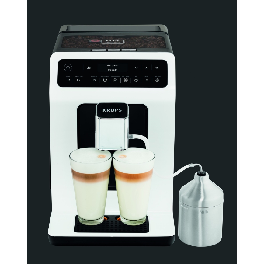 Krups - Automatisk kaffemaskin med mjölkbehållare EVIDENCE 1450W/230V vit