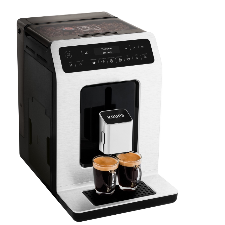 Krups - Automatisk kaffemaskin med mjölkbehållare EVIDENCE 1450W/230V vit