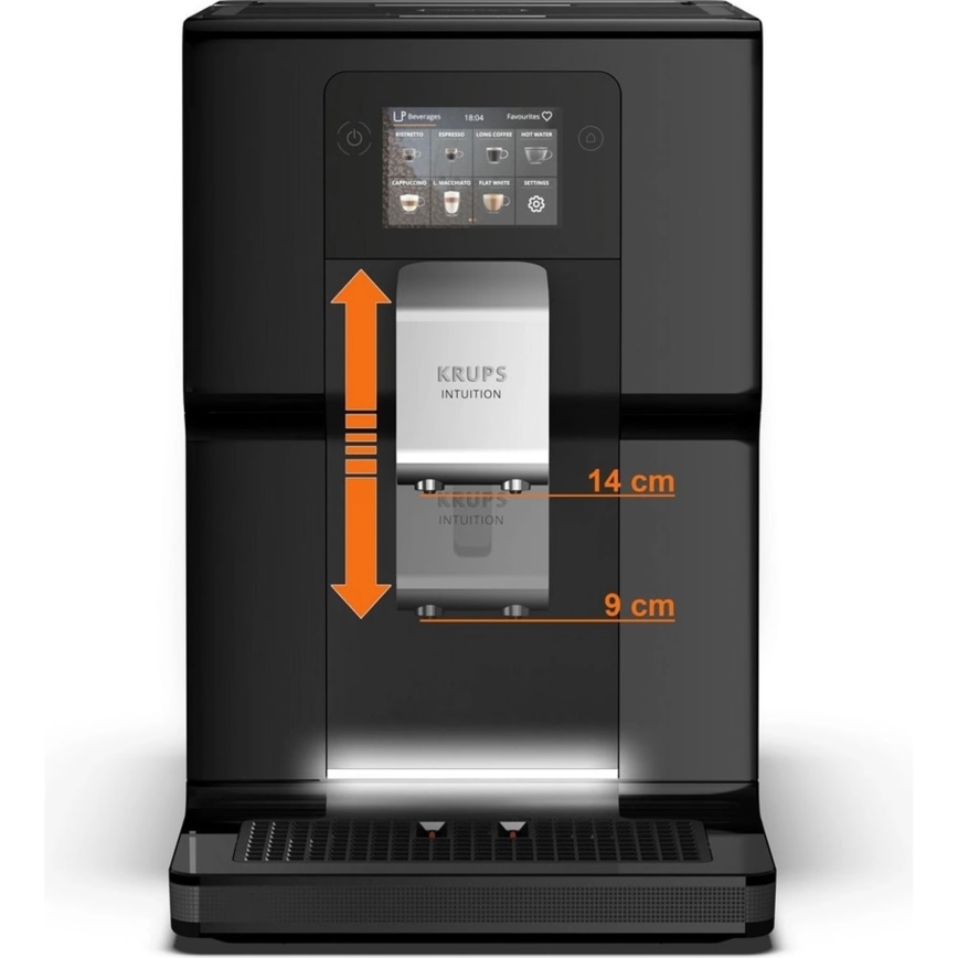 Krups - Automatisk kaffemaskin med mjölkbehållare INTUITION PREFERENCE 1450W/230V svart