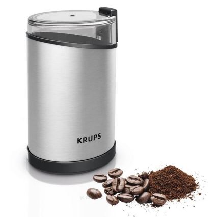 Krups - Elektrisk kaffebönkvarn 85g FAST-TOUCH 200W/230V matt krom