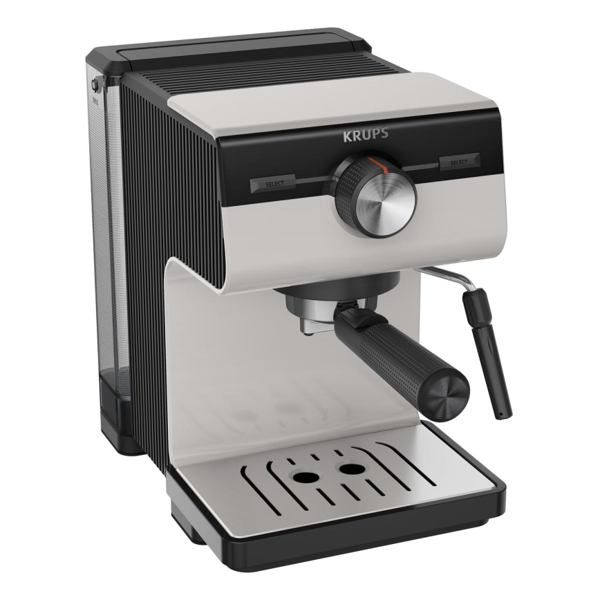 Krups - Kaffemaskin med spak för två muggar AUTHENTIC 1450W/230V grå