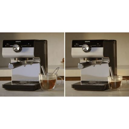 Krups - Kaffemaskin med spak för två muggar AUTHENTIC 1450W/230V grå