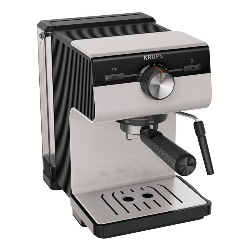 Krups - Kaffemaskin med spak för två muggar AUTHENTIC 1450W/230V grå