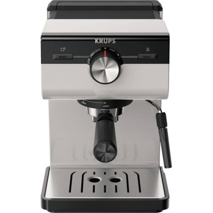 Krups - Kaffemaskin med spak för två muggar AUTHENTIC 1450W/230V grå