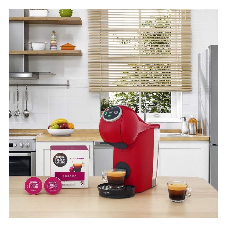 Krups - Kapsel kaffemaskin NESCAFÉ DOLCE GUSTO GENIO S PLUS 1500W röd