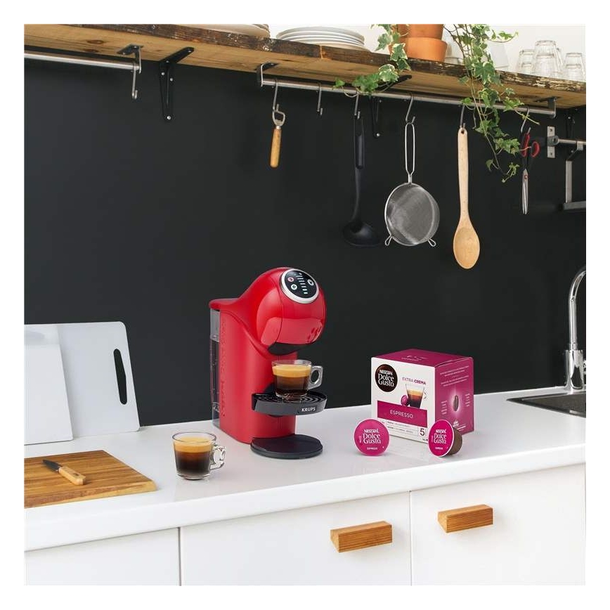 Krups - Kapsel kaffemaskin NESCAFÉ DOLCE GUSTO GENIO S PLUS 1500W röd