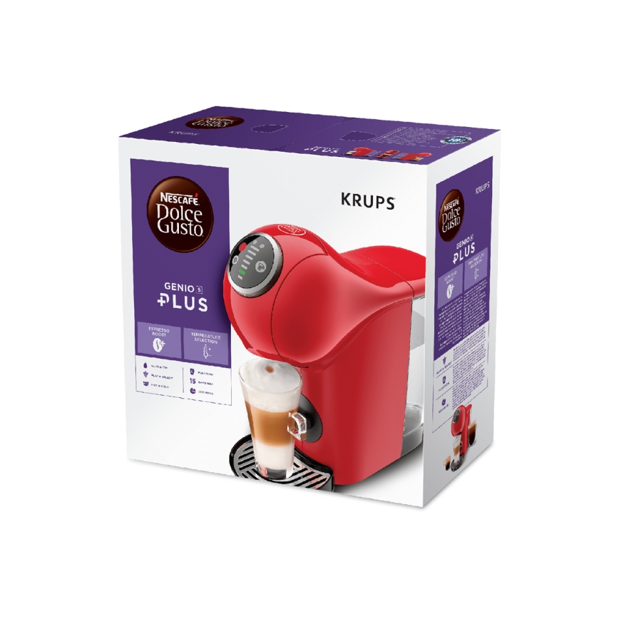 Krups - Kapsel kaffemaskin NESCAFÉ DOLCE GUSTO GENIO S PLUS 1500W röd