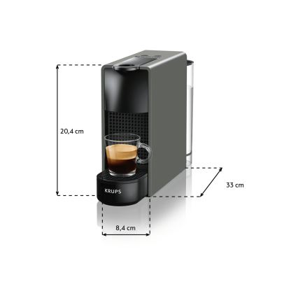Krups - Kapsel kaffemaskin NESPRESSO Essenza mini 1310W/230V grå