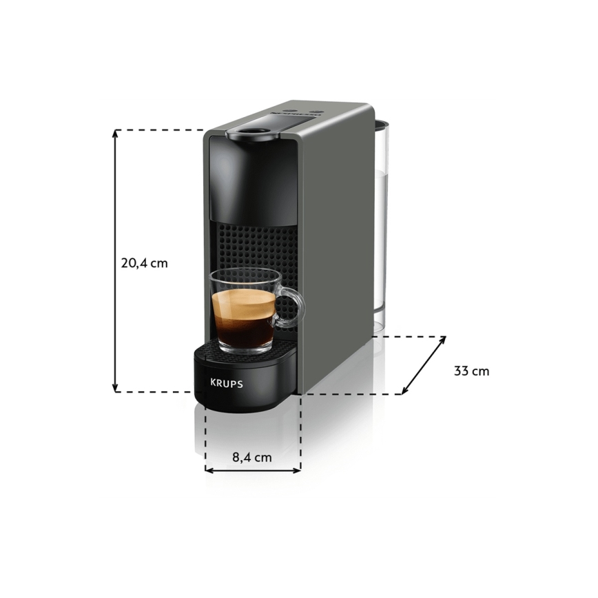 Krups - Kapsel kaffemaskin NESPRESSO Essenza mini 1310W/230V grå