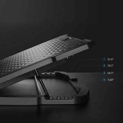 Kylplatta för laptop 5x fläkt 2xUSB svart